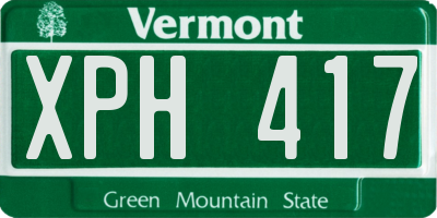 VT license plate XPH417