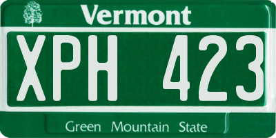 VT license plate XPH423