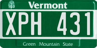 VT license plate XPH431