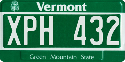 VT license plate XPH432
