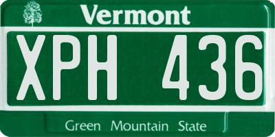 VT license plate XPH436