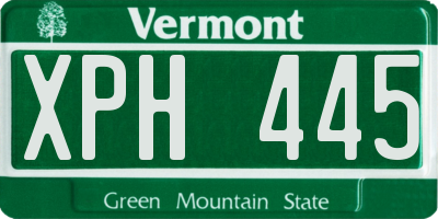 VT license plate XPH445