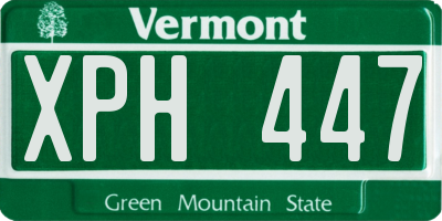 VT license plate XPH447