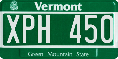 VT license plate XPH450