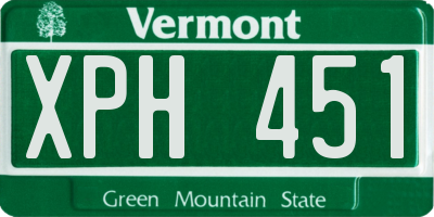 VT license plate XPH451