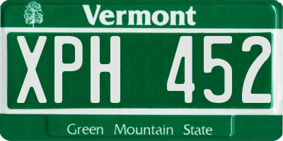VT license plate XPH452