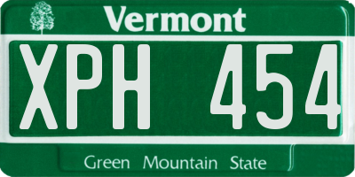 VT license plate XPH454