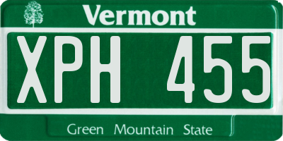 VT license plate XPH455