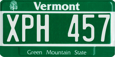VT license plate XPH457