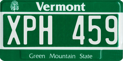VT license plate XPH459
