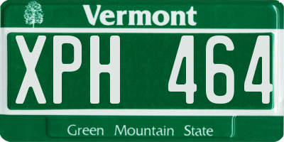 VT license plate XPH464