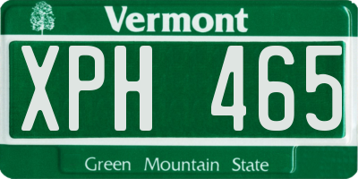 VT license plate XPH465