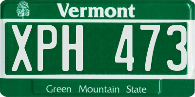 VT license plate XPH473