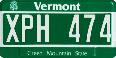 VT license plate XPH474