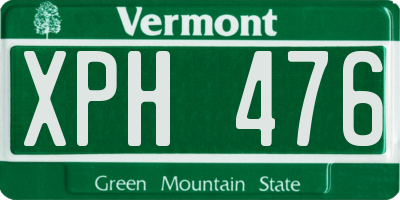 VT license plate XPH476
