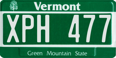 VT license plate XPH477