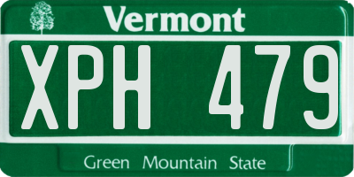 VT license plate XPH479
