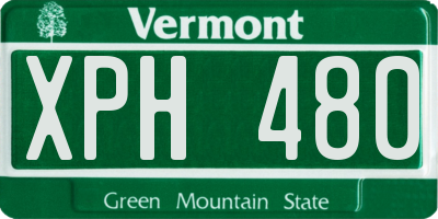 VT license plate XPH480