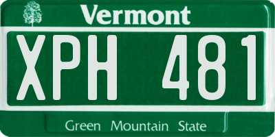 VT license plate XPH481