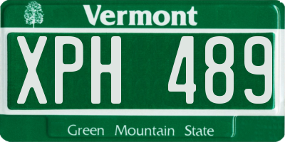 VT license plate XPH489