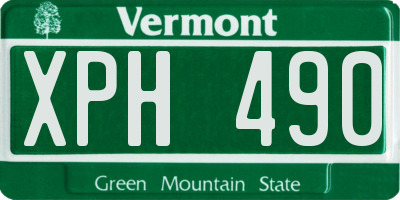 VT license plate XPH490