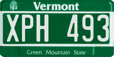 VT license plate XPH493
