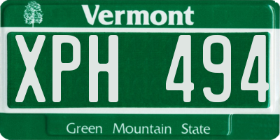 VT license plate XPH494