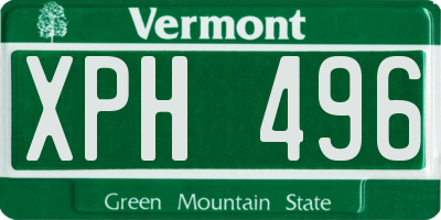 VT license plate XPH496