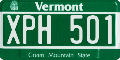 VT license plate XPH501