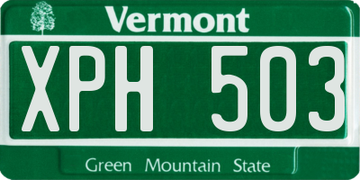 VT license plate XPH503