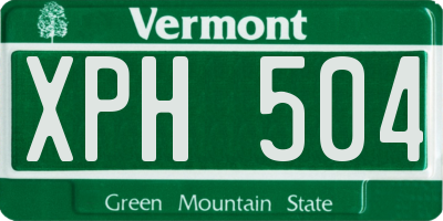 VT license plate XPH504