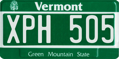 VT license plate XPH505