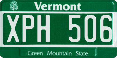 VT license plate XPH506