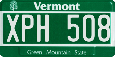 VT license plate XPH508