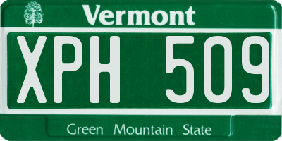 VT license plate XPH509