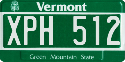 VT license plate XPH512