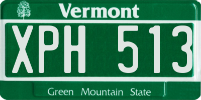 VT license plate XPH513