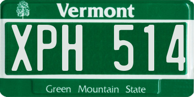 VT license plate XPH514