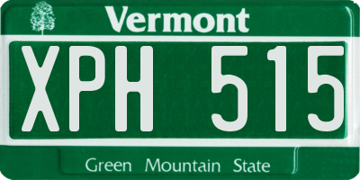VT license plate XPH515
