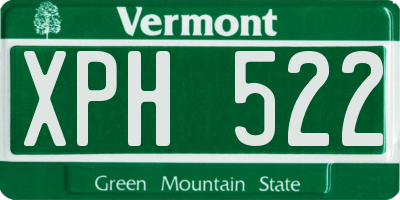 VT license plate XPH522