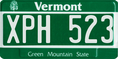 VT license plate XPH523