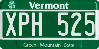 VT license plate XPH525