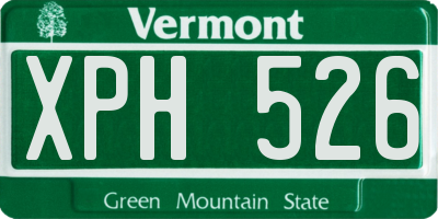 VT license plate XPH526