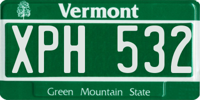 VT license plate XPH532