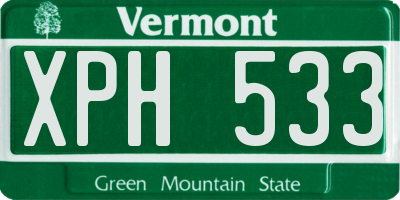 VT license plate XPH533