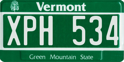 VT license plate XPH534