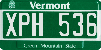 VT license plate XPH536