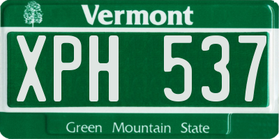VT license plate XPH537