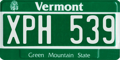 VT license plate XPH539