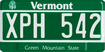 VT license plate XPH542